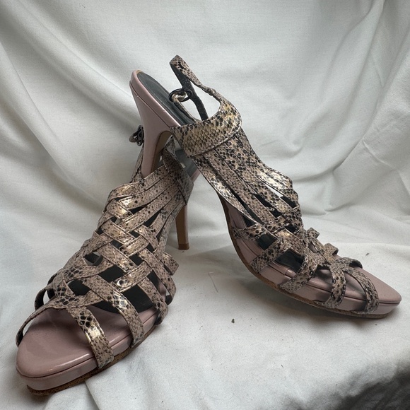 Jessica Stiletto Shoes Womens Size 8 Pink Snakeskin Clubwear Gothgirl Maximalist - Picture 1 of 8